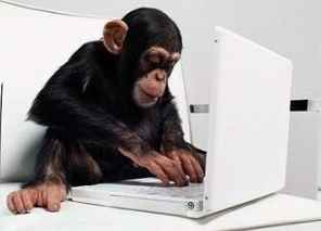 обезьяна за компьютером